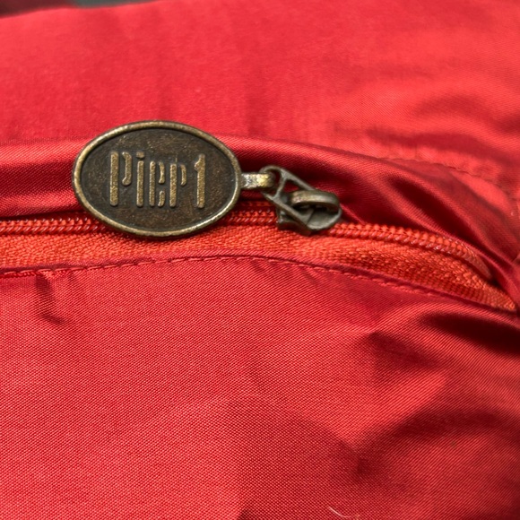 Pier 1 red fabric rose pillow, valentines - Picture 5 of 6